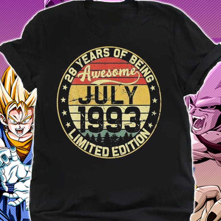 28Th Birthday Gifts July 1993 28 Years Limited Edi T-Shirt