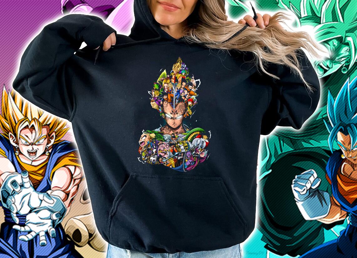 All Characters Inside Majin Vegeta Dragon Ball Z DBS Vegeta Anime t-shirt hoodie