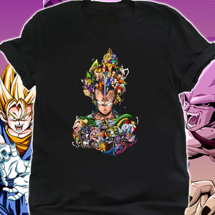 All Characters Inside Majin Vegeta Dragon Ball Z DBS Vegeta Anime t-shirt