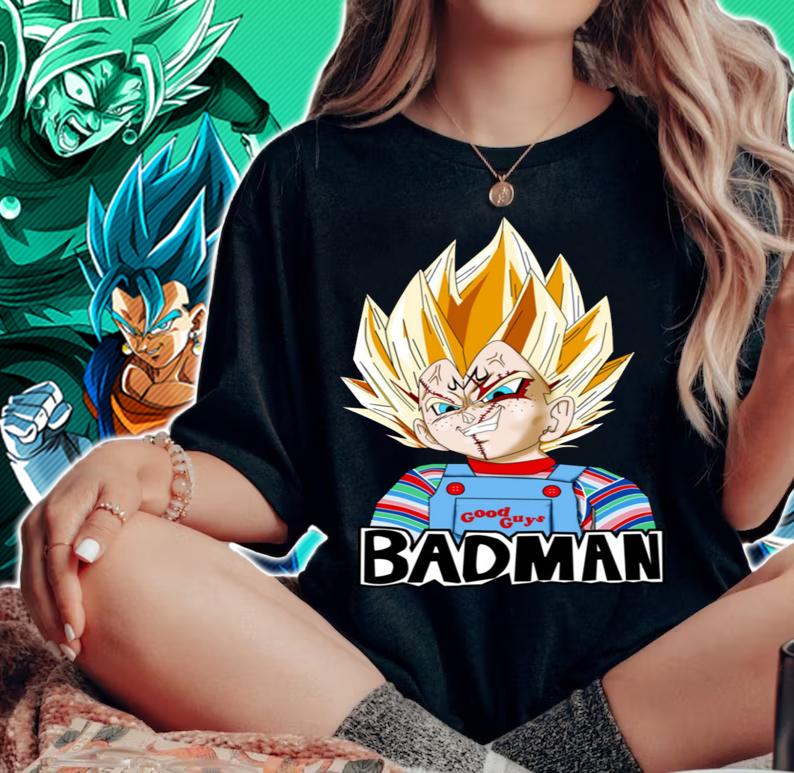 Badman Majin Vegeta Chucky DBZ Dragon Ball Z Saiyan t-shirt woman shirt