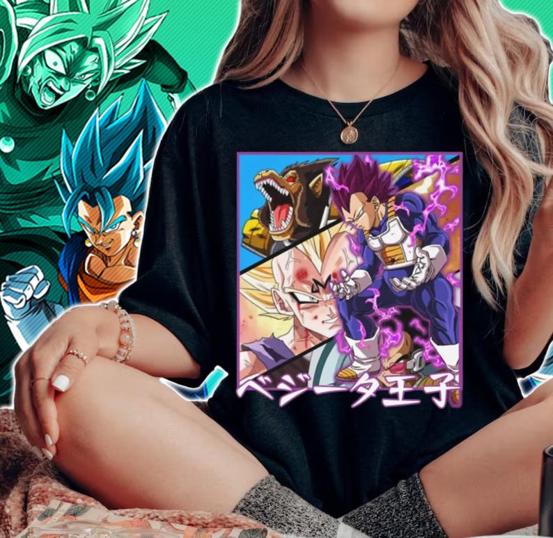 Evolution Vegeta Dragon Ball Majin Vegeta Ultra Ego t-shirt woman shirt