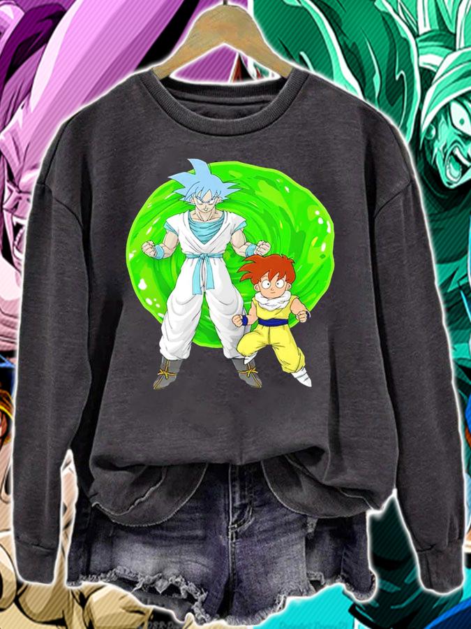 Crossover Son Goku Son Gohan Rick And Morty Dragon Ball Z Fathers Day t-shirt sweatshirt