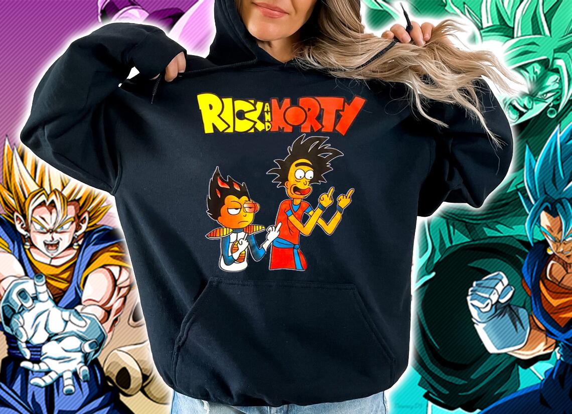 Rick Sanchez Morty Smith Dragon Ball Z Son Goku Vegeta Rick And Morty t-shirt hoodie