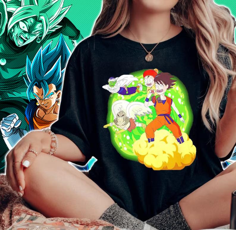 Son Goku Gohan Piccolo Rick and Morty Dragon Ball Z t-shirt woman shirt