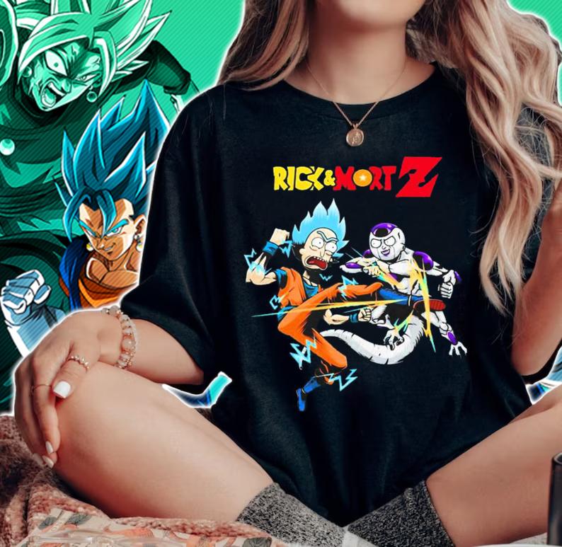 Son Goku Vs Frieza Rick And Morty Z Dragon Ball t-shirt woman shirt