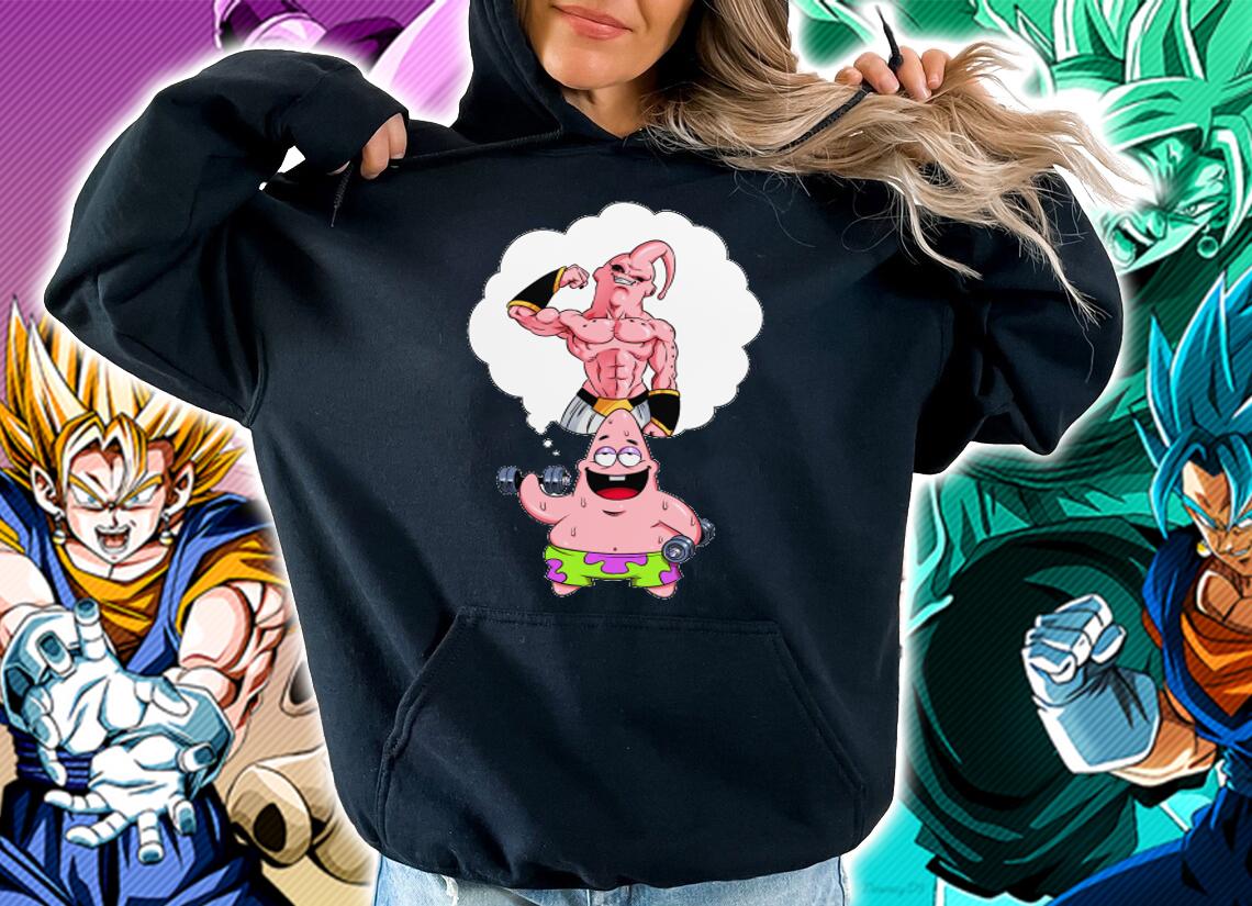 Patrick Star Gym Working Out Majin Buu Dragon Ball Z Spongebob Squarepants T-shirt hoodie