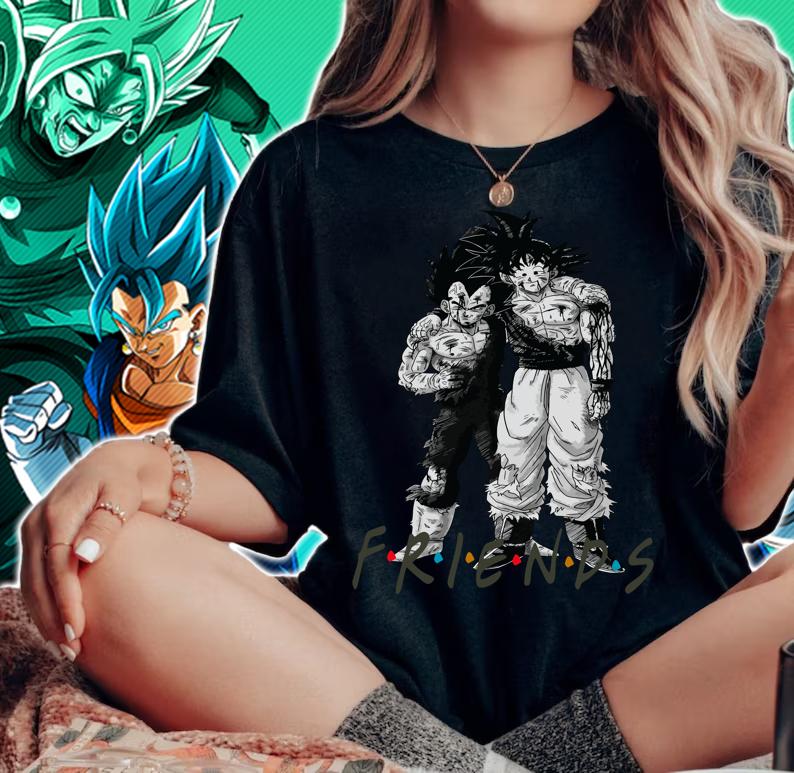 Friends Vegeta and Son Goku DBZ Dragon Ball Friends TV Series Shirt woman shirt