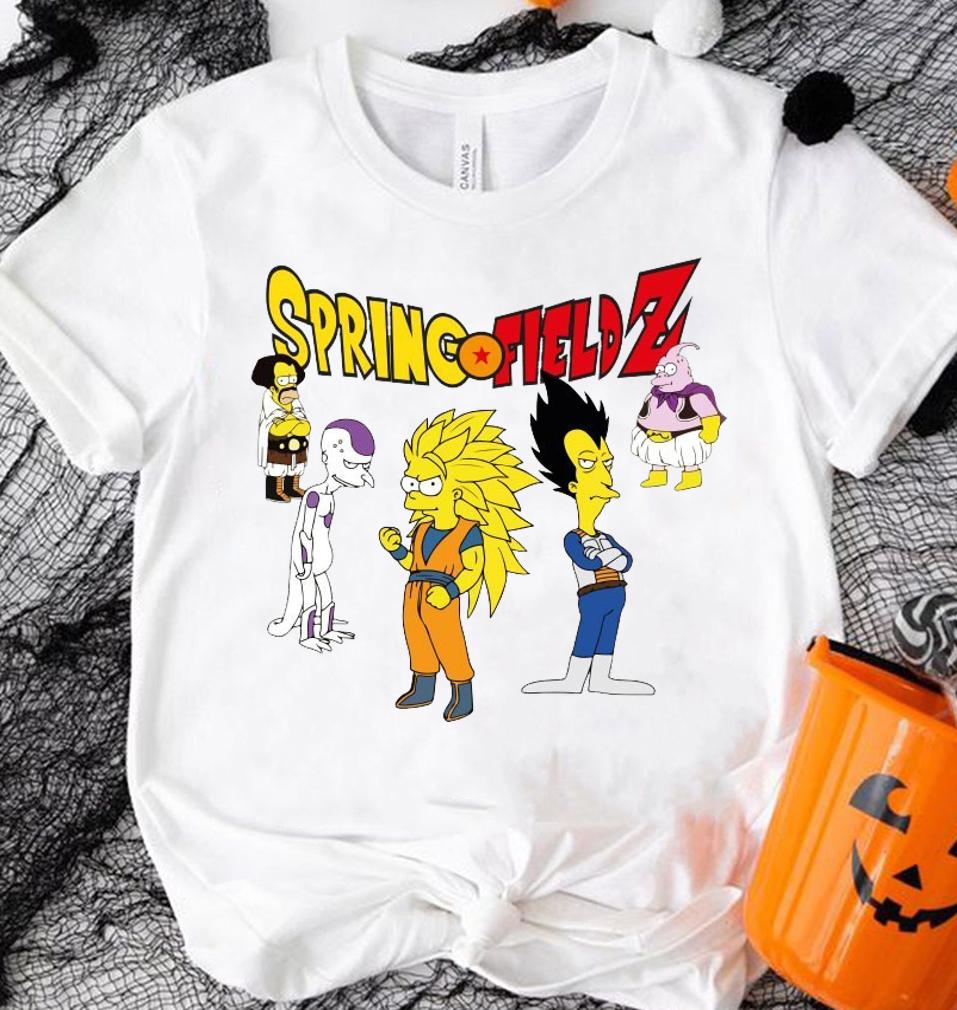 The Simpsons Springfield Z Dragon Ball Z Characters Shirt