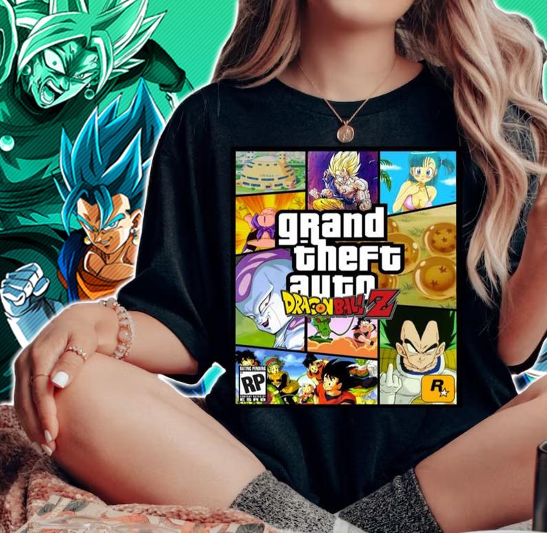 Grand Theft Auto GTA Dragon Ball Z t-shirt woman shirt