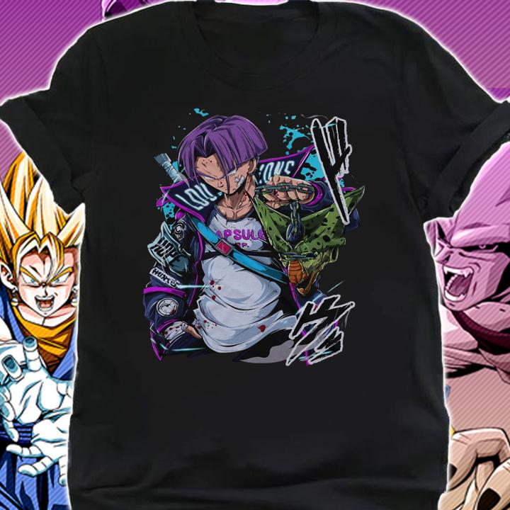 Trunks Hold Cell Head Dragon Ball Z Style Anime t-shirt