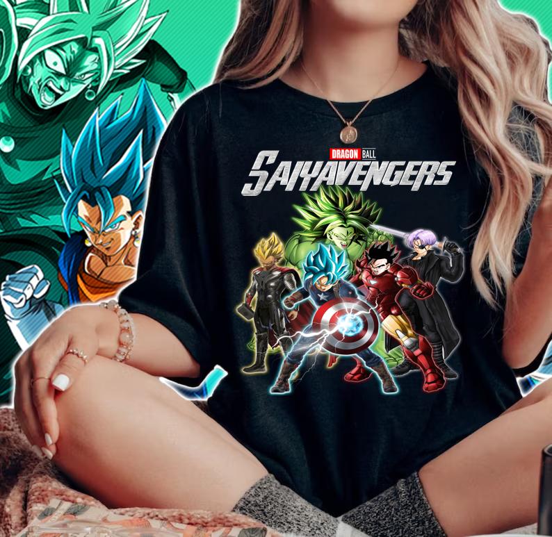 Dragon Ball Saiyavengers Super Saiyan The Avengers Marvel Studios T-shirt woman shirt