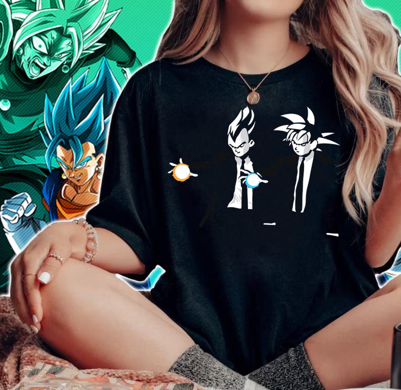 Dragon Ball Z Goku And Vegeta Parody Pulp Fiction Z T-shirt woman shirt