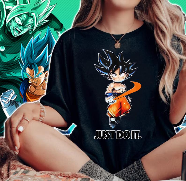 Logo Nike DBZ Dragon Ball Goku Kid Just Do It t-shirt woman shirt