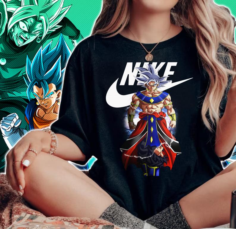 Logo Nike Goku Ultra Instinct Parody God Of Destruction Dragon Ball Super t-shirt woman shirt