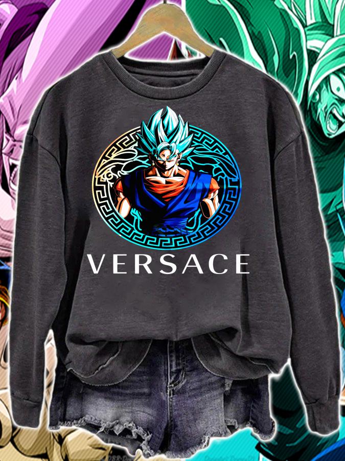 Logo Versace Dragon Ball Super Vegito Goku Fusion Vegeta T-shirt sweatshirt