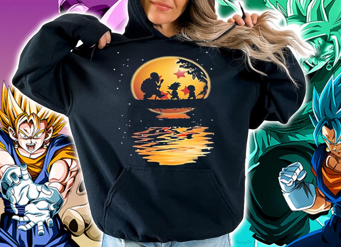 Dragon Ball Z Characters Reflection Water Mirror Goku Krillin Muten Roshi shirt hoodie