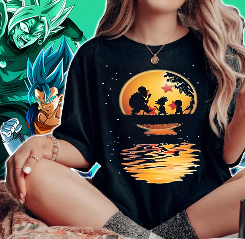 Dragon Ball Z Characters Reflection Water Mirror Goku Krillin Muten Roshi shirt woman shirt