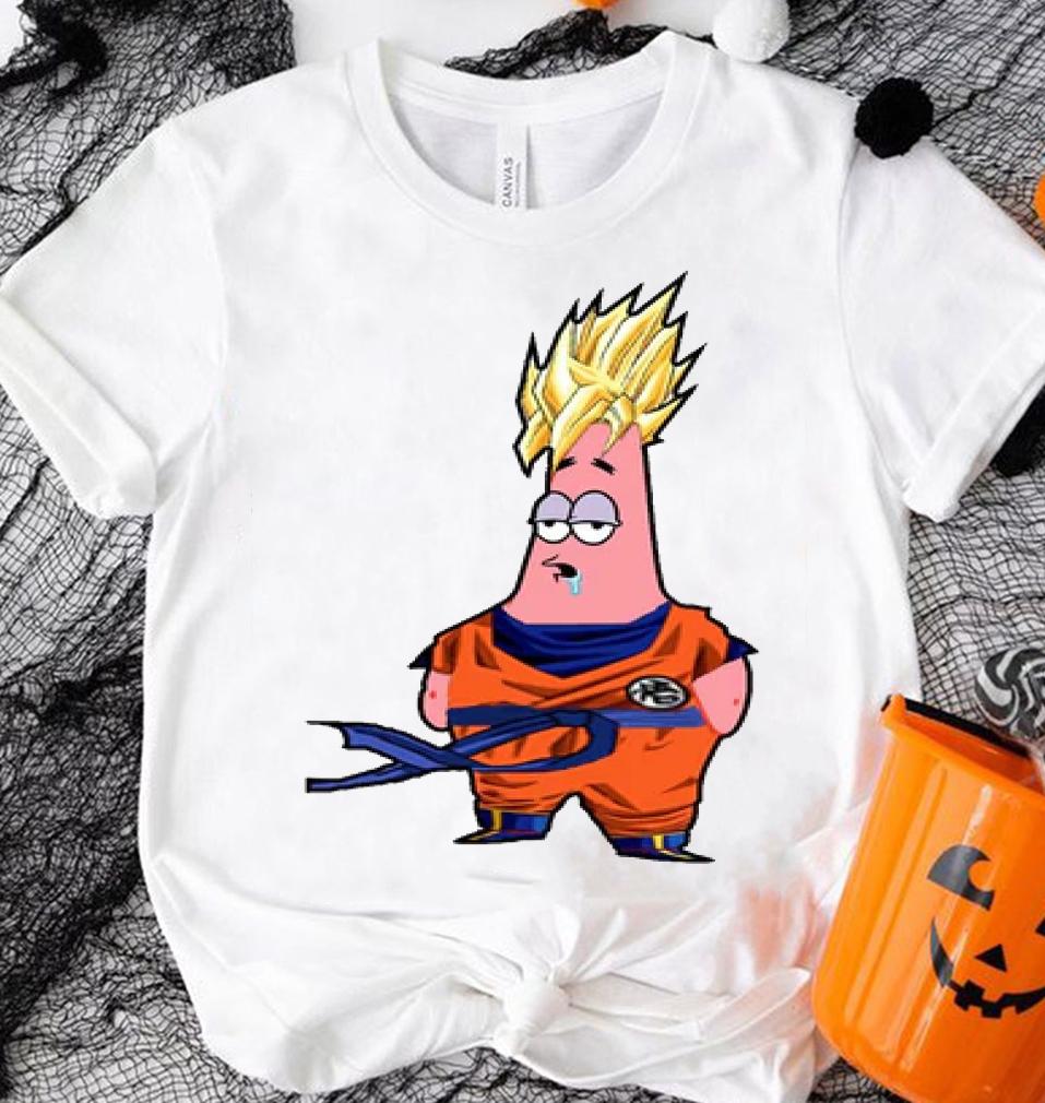 Patrick Star X Son Goku Dragon Ball Z SpongeBob Super Saiyan t-shirt