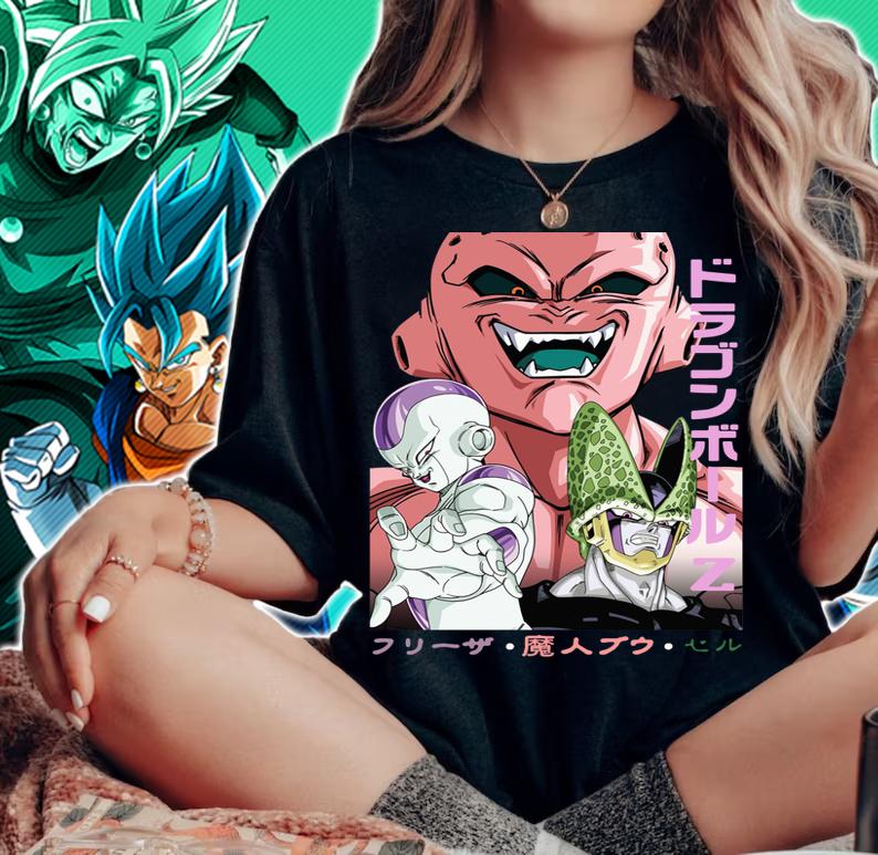 Dragon Ball Z Villains Characters Mabu Frieza Cell T-shirt woman shirt