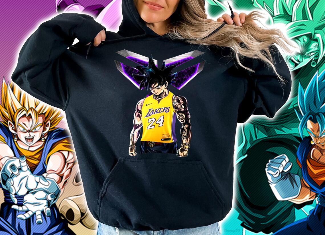 Dragon Ball Z Son Goku X Kobe Bryant Los Angeles Lakers 24 Black Mamba Nike T-shirt hoodie