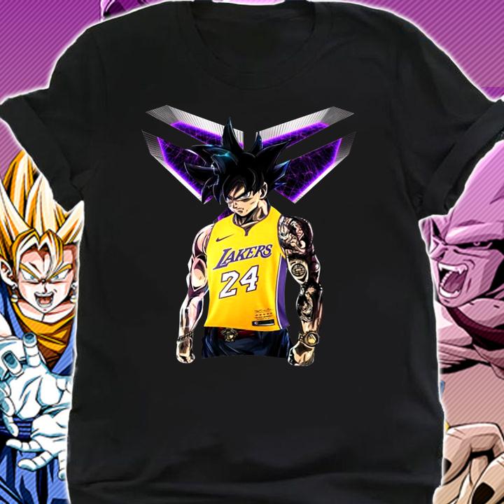 Dragon Ball Z Son Goku X Kobe Bryant Los Angeles Lakers 24 Black Mamba Nike T-shirt