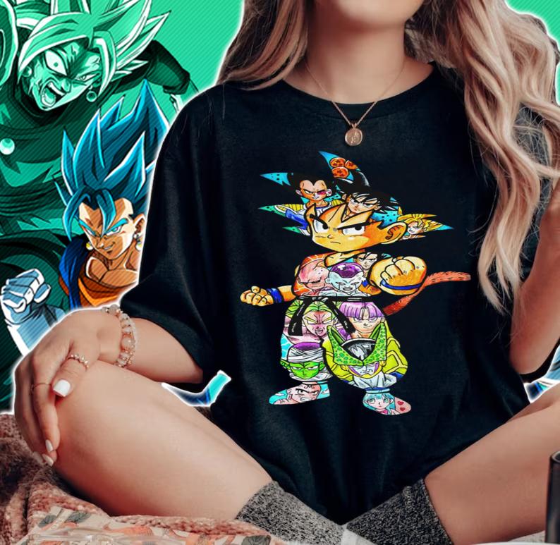 All Characters Inside Kid Goku Dragon Ball T-shirt woman shirt