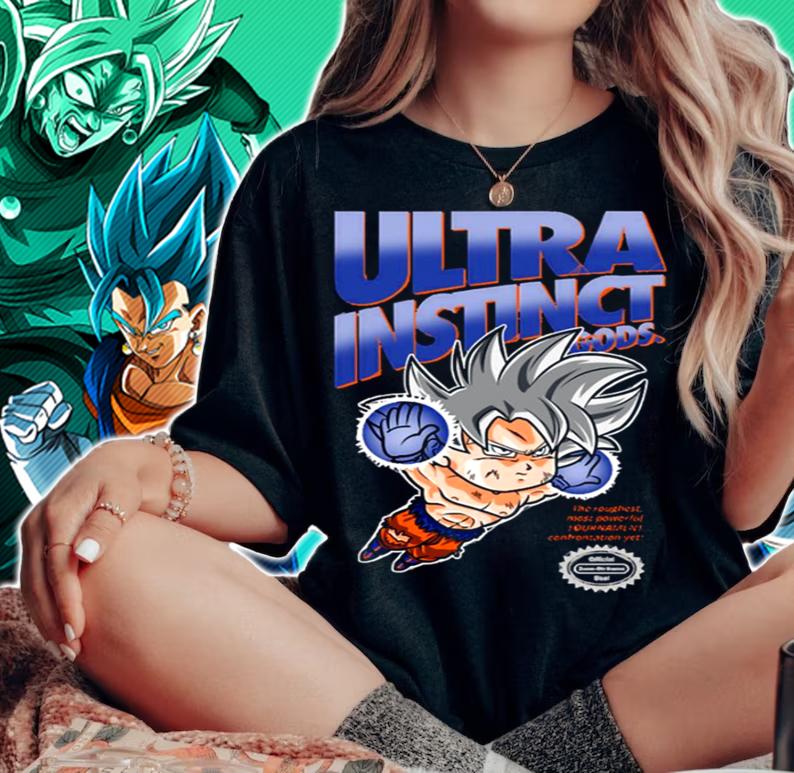 Son Goku Ultra Instinct Dragon Ball Super X Super Mario Bros T-Shirt woman shirt