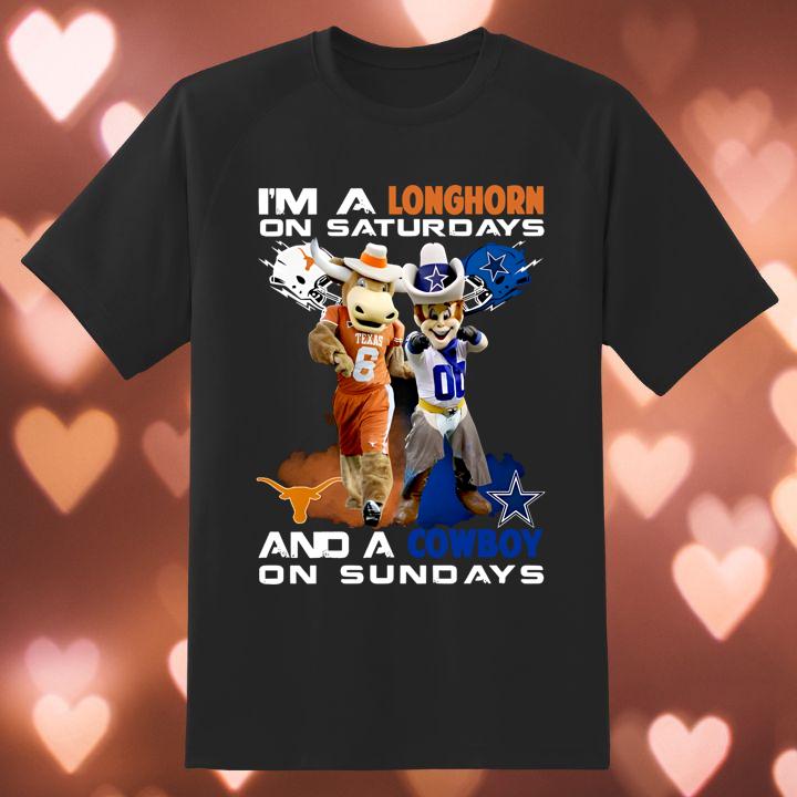 Bevo Im A Texas Longhorns On Saturdays And Rowdy A Dallas Cowboys On Sundays Shirt
