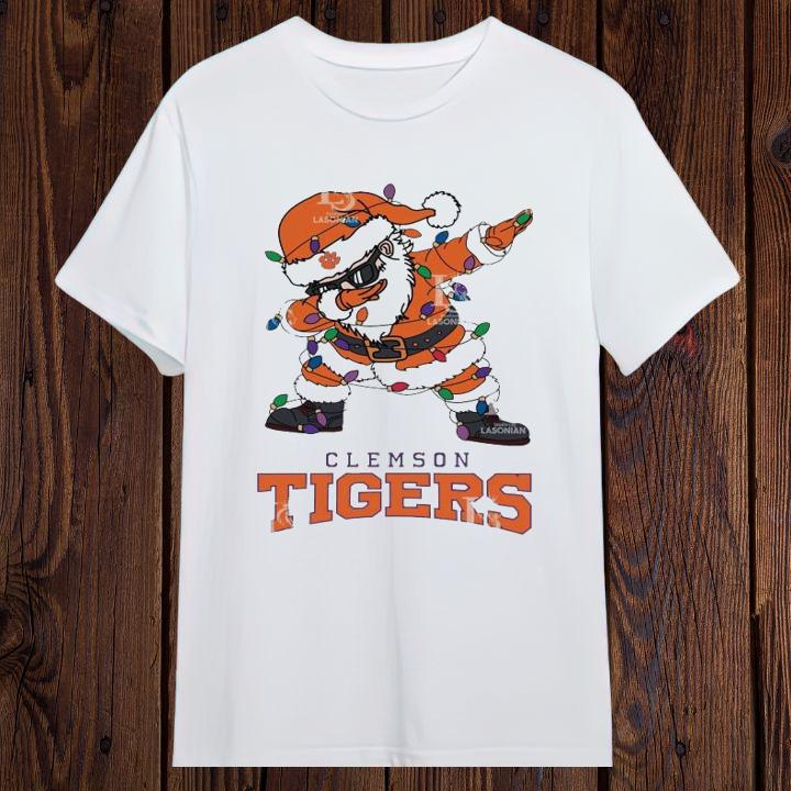 Dabbing Santa Clemson Tigers Christmas Light Shirt