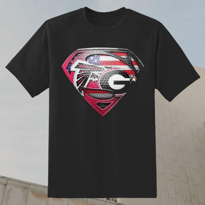 Atlanta Falcons And Georgia Bulldogs Inside Superman 4Th Of July Shirt