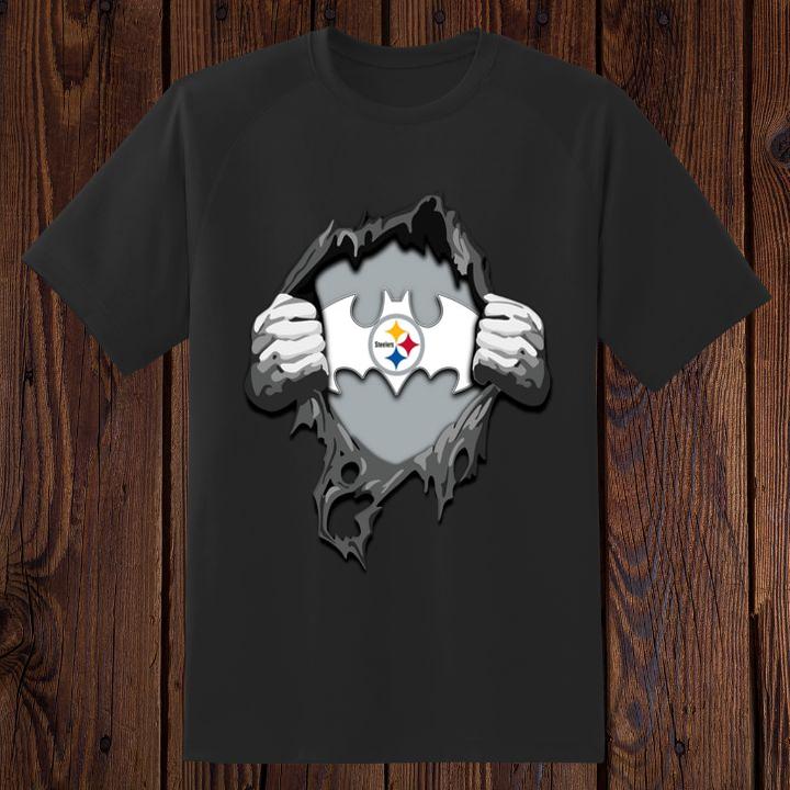 Blood Inside Me Pittsburgh Steelers Batman Logo T-Shirt