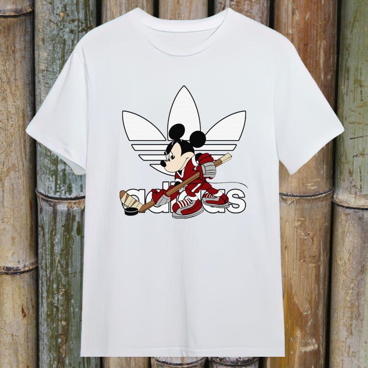Adidas Logo X Mickey Mouse Ice Hockey Disney Sports T-Shirt