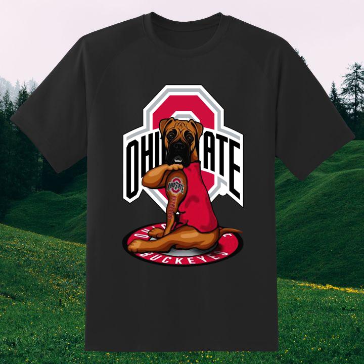 Boxer Dog Ohio State Buckeyes Tattoo Design T-Shirt