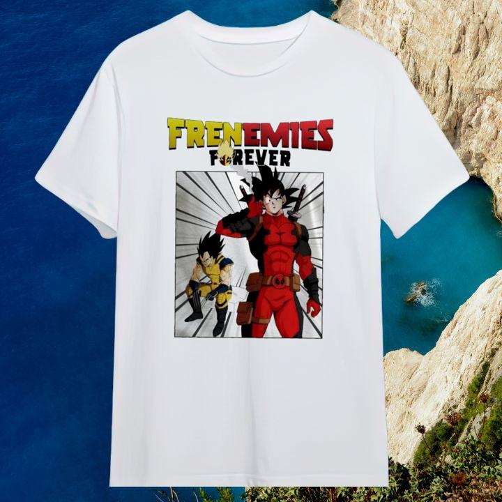 Frenemies Forever Dragon Ball Son Goku Vegeta Marvel Deadpool And Wolverine T-Shirt