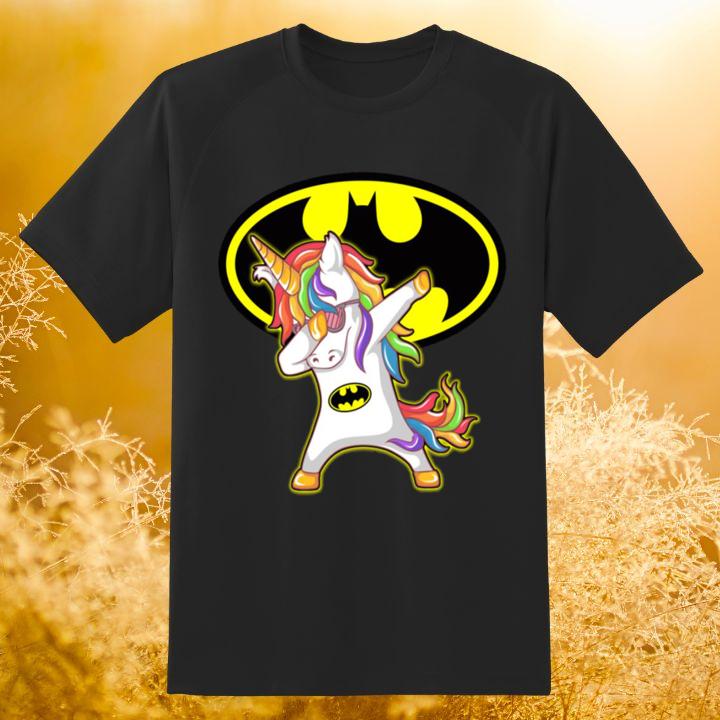 Cute Dabbing Rainbow Unicorn Hip Hop Batman Logo Shirt