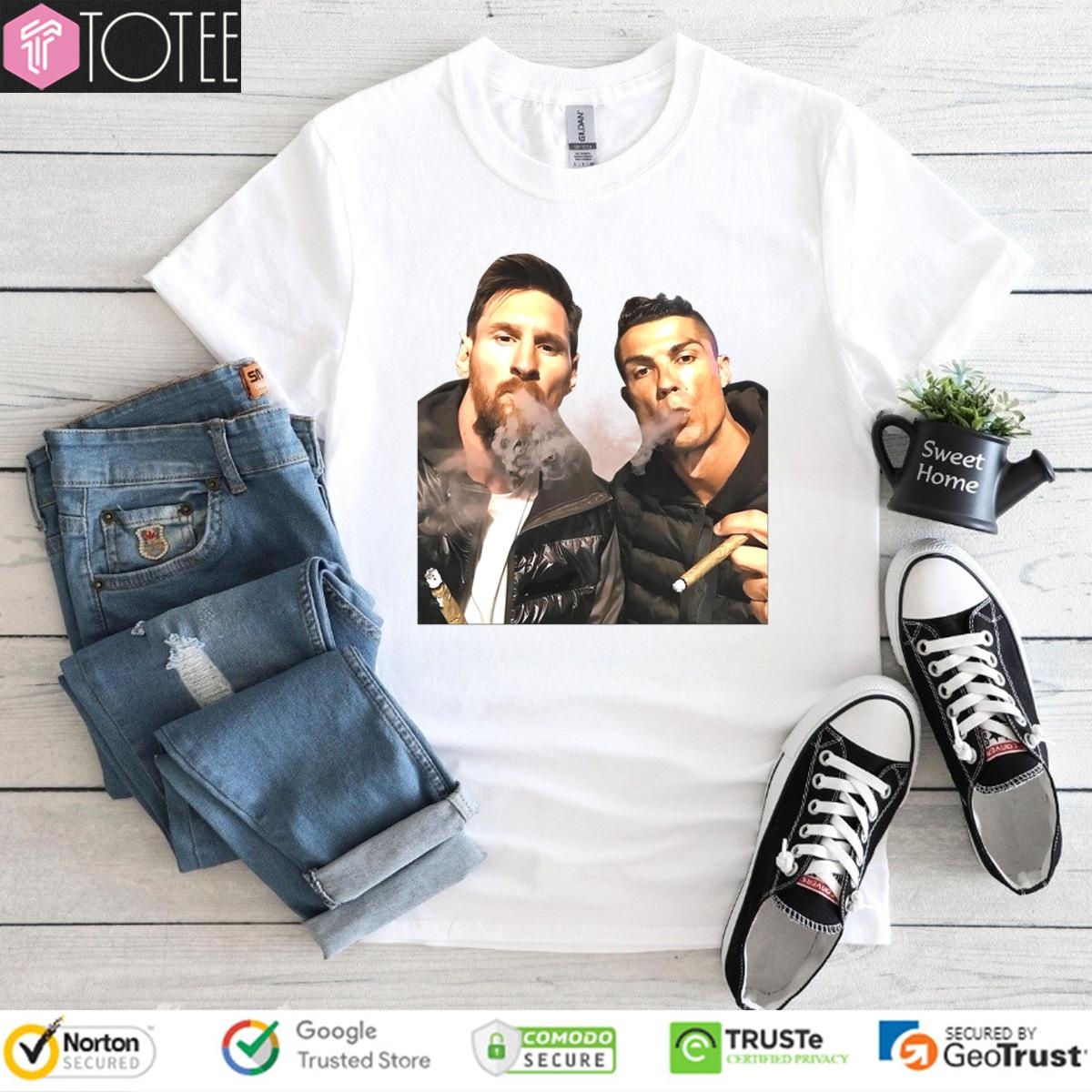 Ronaldo Vs Messi Smoking T-shirt