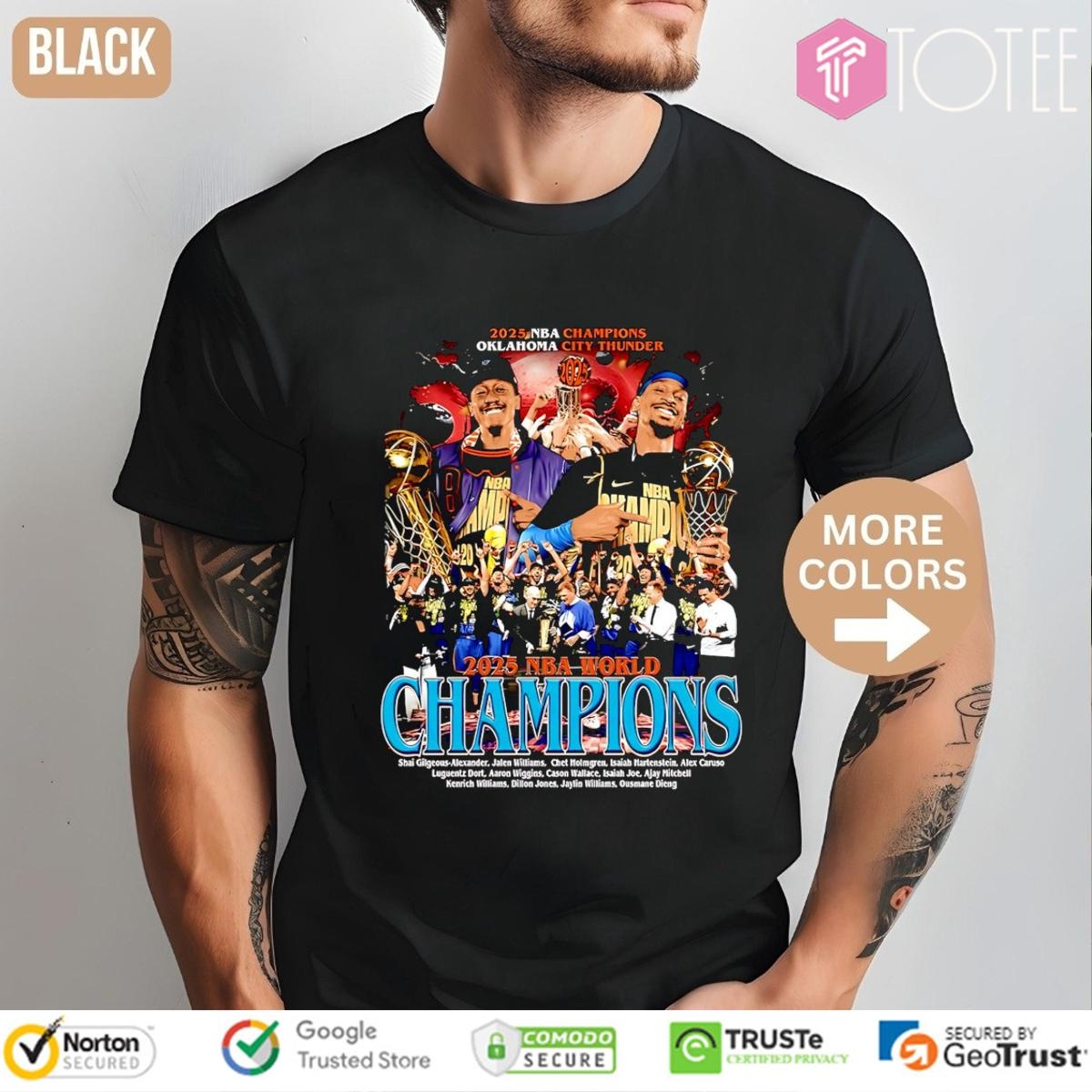 2025 Nba Champions Oklahoma City Thunder Sga And J-Dub Graphic T-shirt