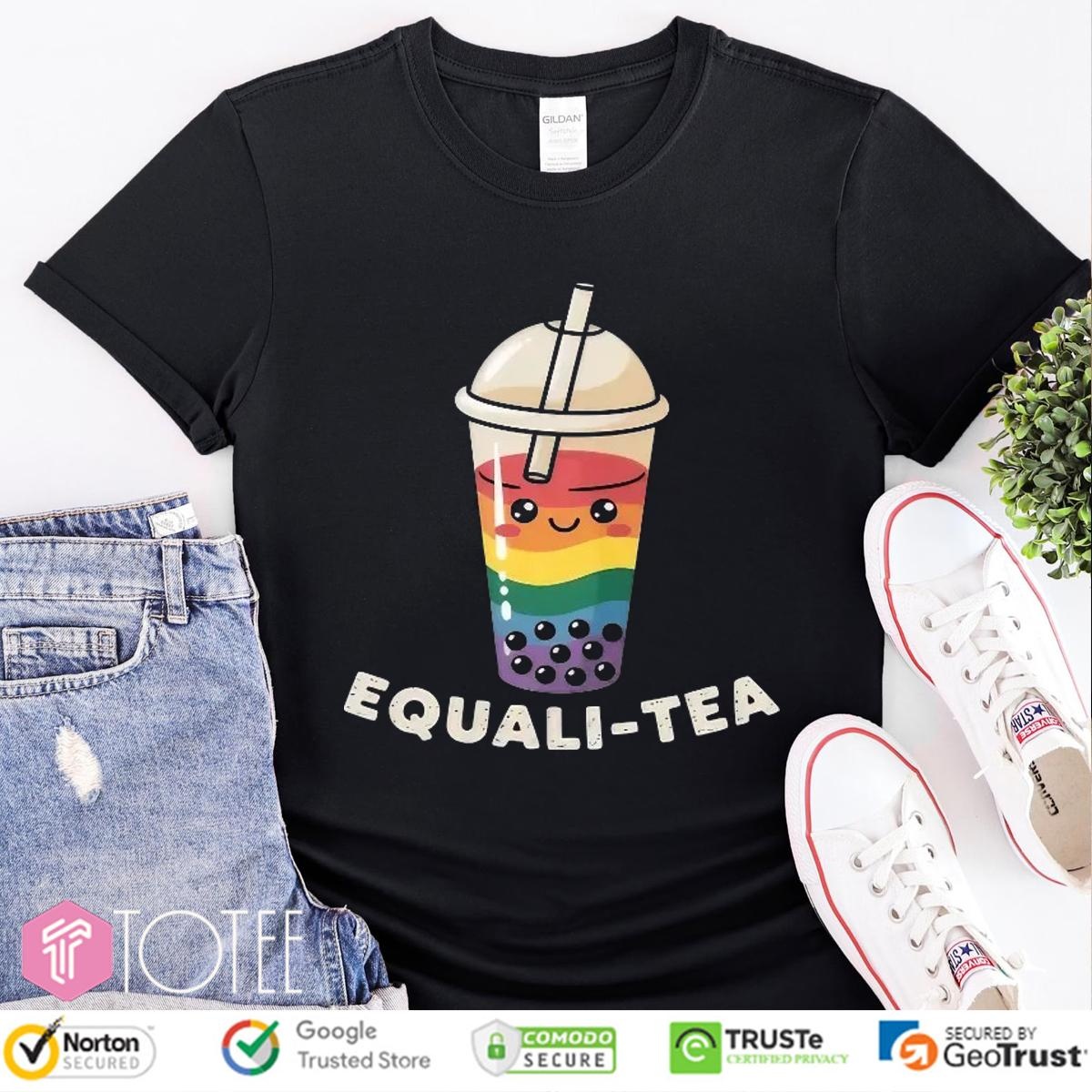 Boba Bubble Milk Tea Equali-Tea Lgbt Pride Rainbow T-shirt