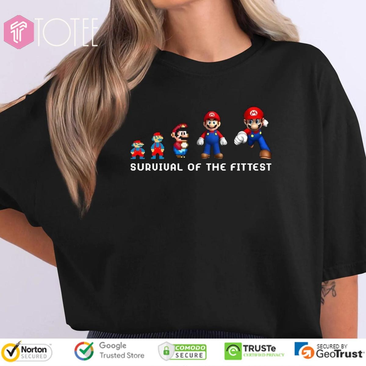 Survival Of The Fittest Super Mario Evolution T-shirt