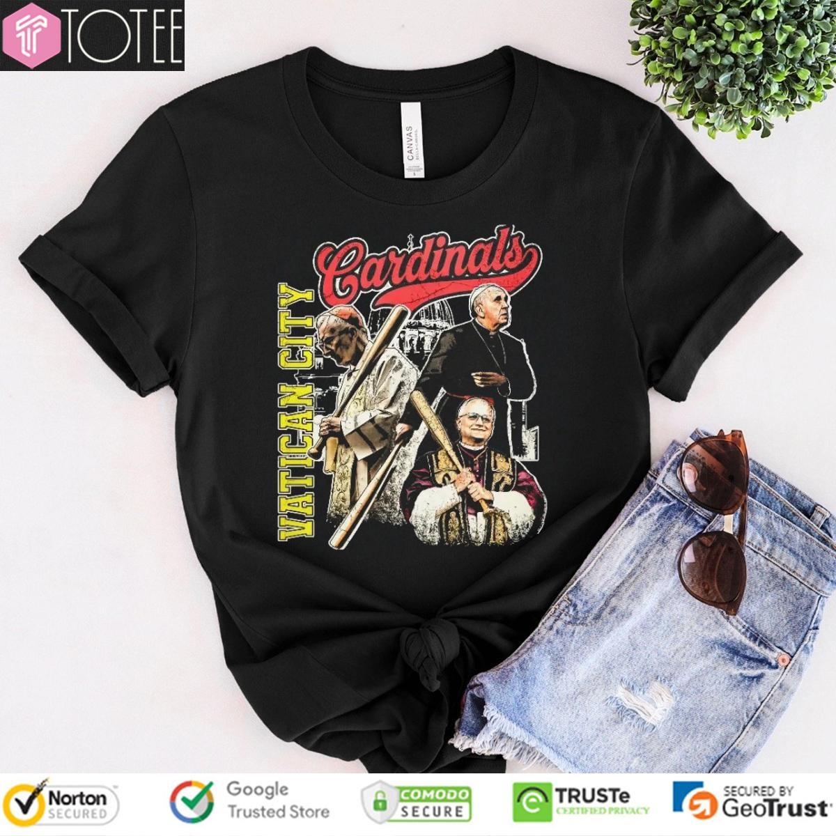 Vatican City Cardinals Baseball Parody Pope Leo Xiv Catholic T-shirt