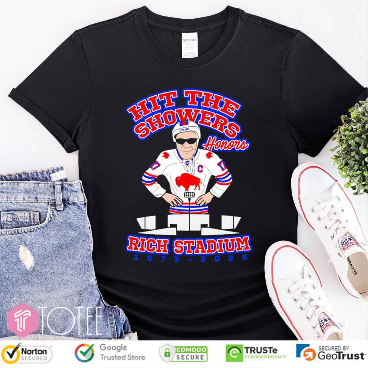 Buffalo Bills Hit The Showers Honors Rich Stadium 1973-2025 T-shirt