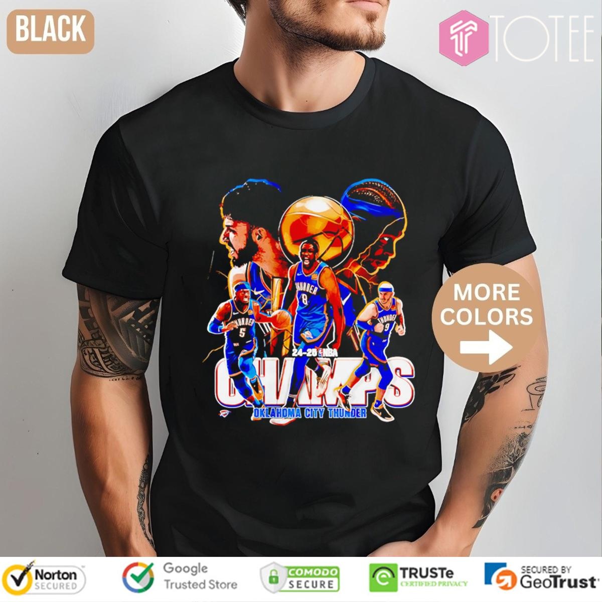 Okc Championship 24-25 Nba Champs Oklahoma City Thunder Graphic Retro T-shirt