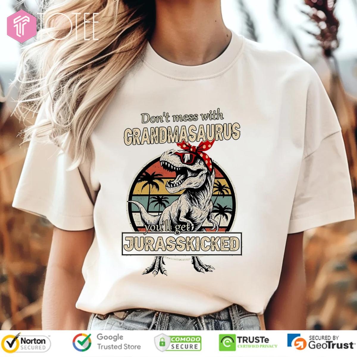 T-Rex Dont Mess With Grandmasaurus Youll Get Jurasskicked Vintage T-shirt
