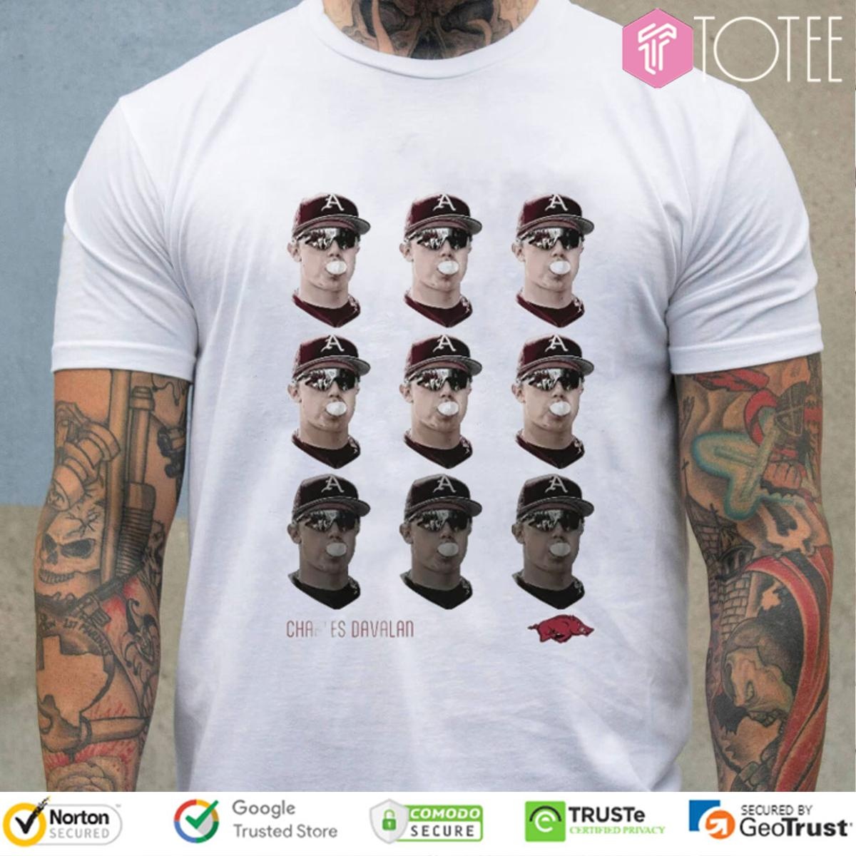 Charles Davalan Arkansas Razorbacks Bubblegum Repeat T-shirt